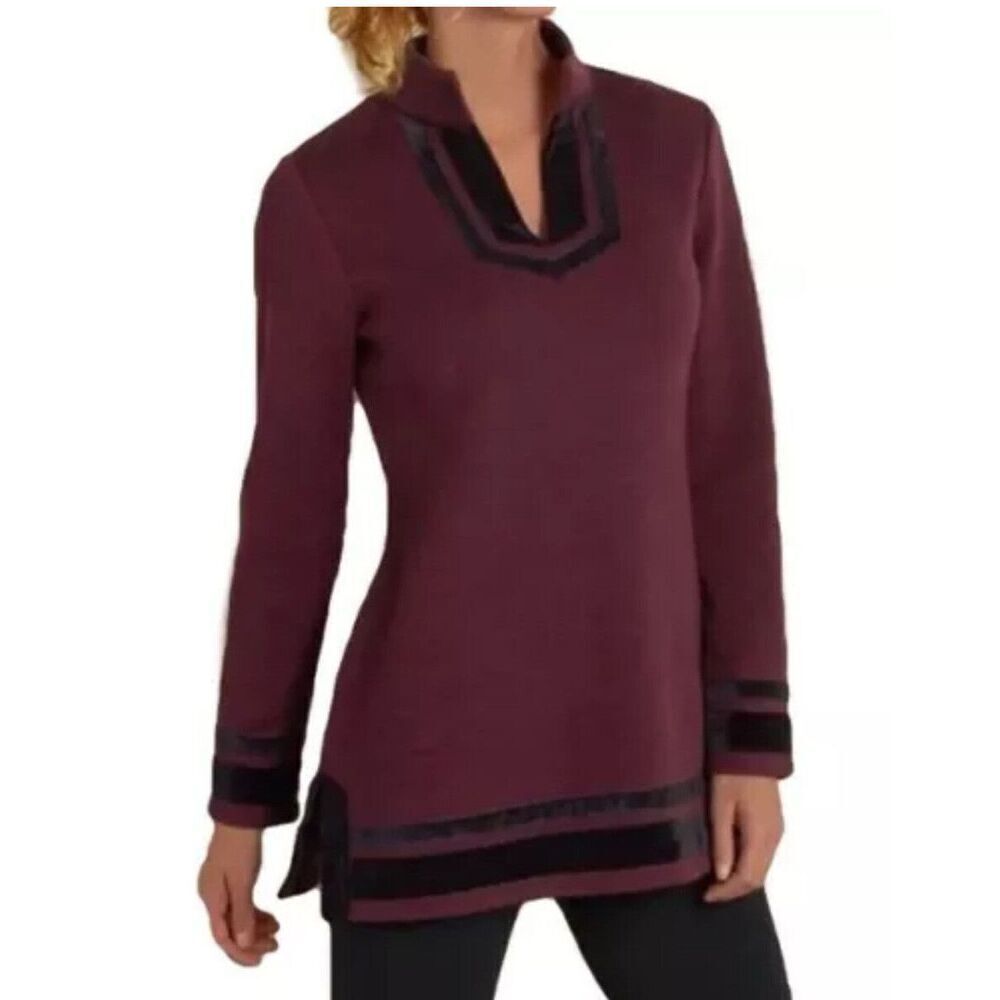 Deep Purple Tunic Gothic Witchy Top Velvet Trim